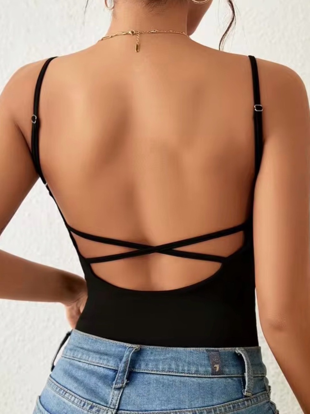 Open Back Adjustable Snap Bodysuit